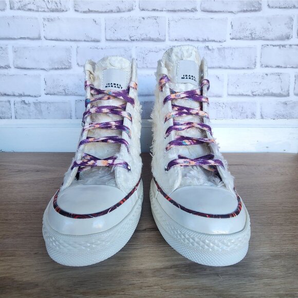 ⭐Converse x Isabel Marant Chuck 70 Internal Wedge Hi Shoes Sz 11 White A10222C⭐ - Picture 4 of 9